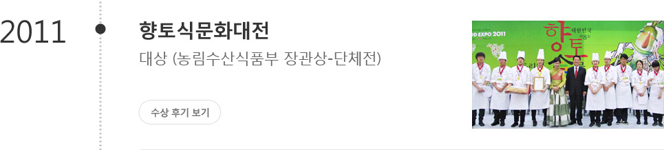 2011년도 향토식문화대전 대상 (농림수산식품부 장관상-단체전)